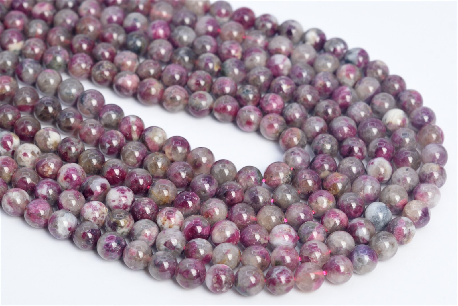 7MM Genuine Natural Tourmaline Semi Transparent Beads Grade A+ Round Loose Beads