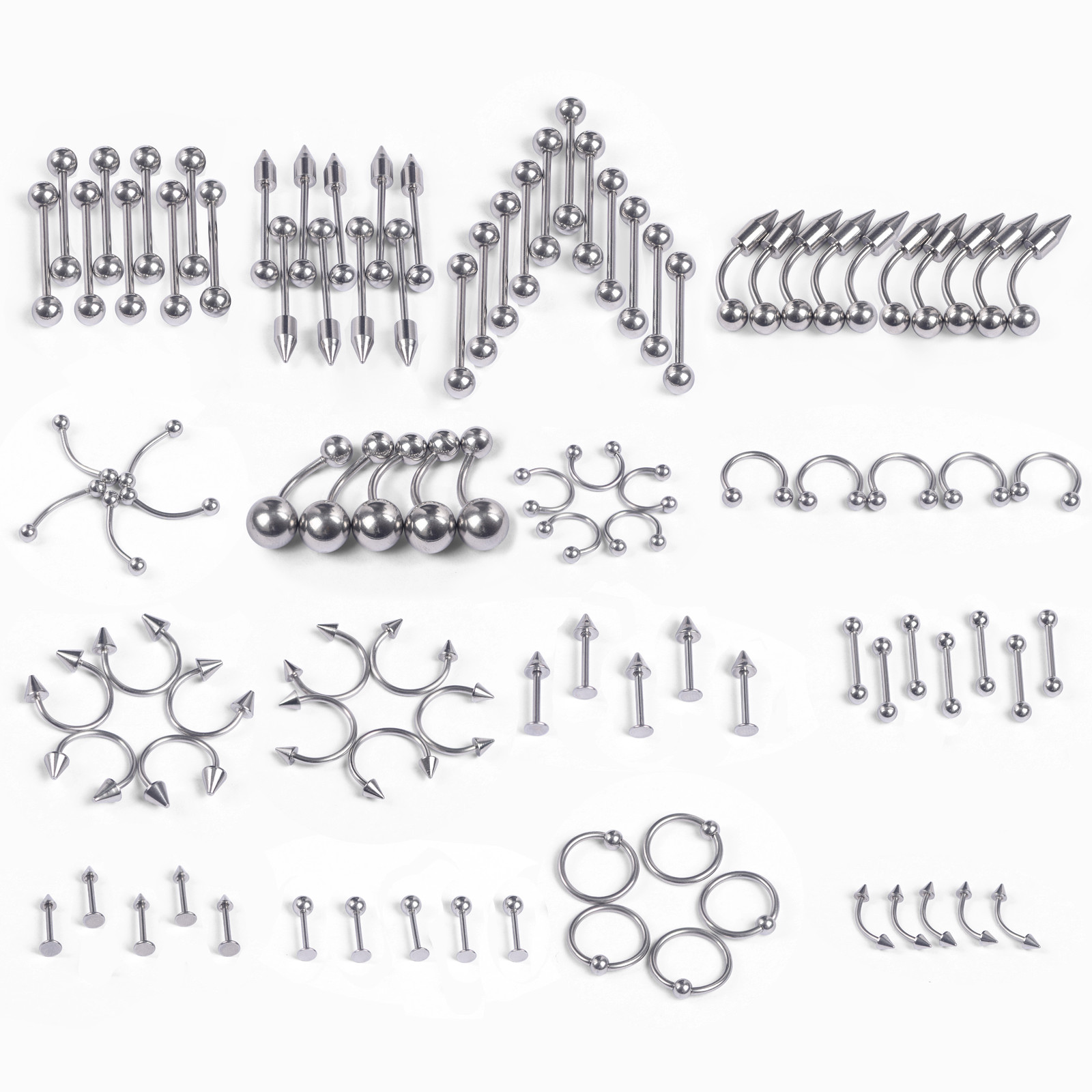 14G 16G 18G 20G Wholesale Body Piercing Kit Eyebrow Belly Nose Tongue Bar Ring