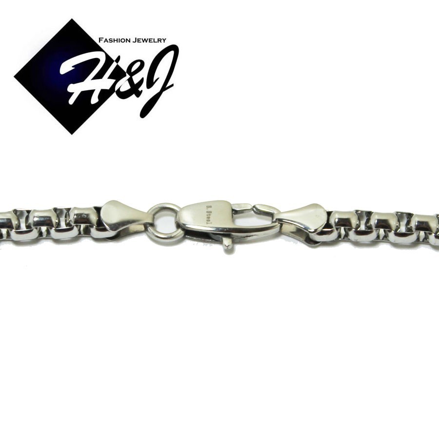 18-40″MEN Stainless Steel 5mm Silver Smooth Box Chain Necklace Cross Pendant*K