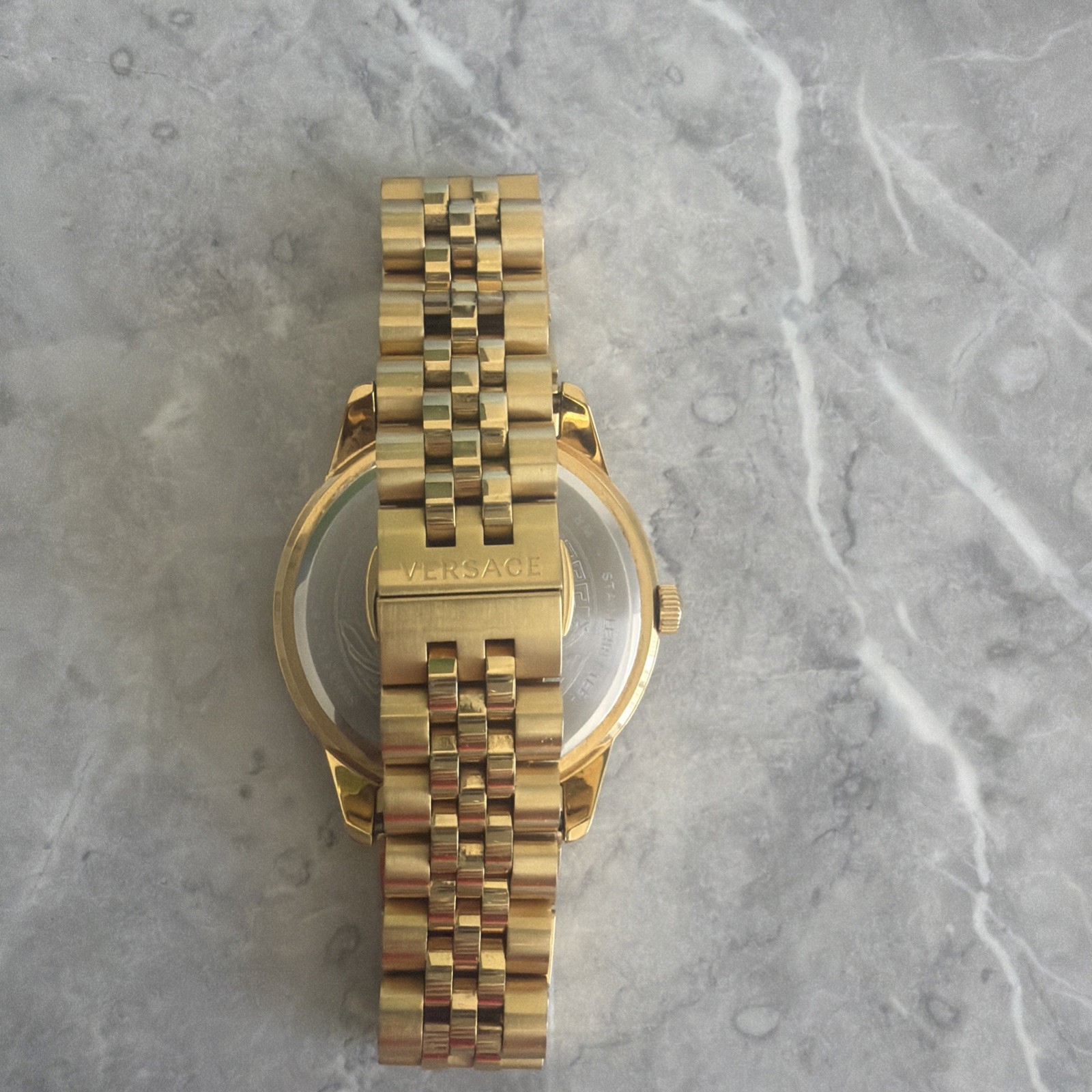 Versace VEVC01121 Greca Signature Lady black gold Steel Women’s Watch NEW