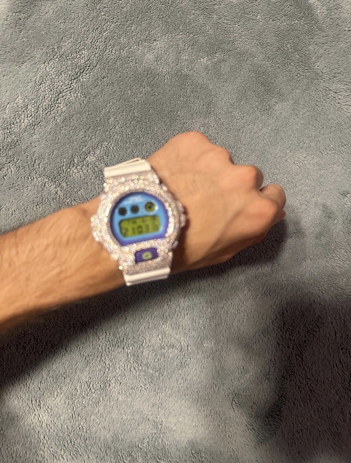 Casio G-Shock DW-5600V Digital Quartz White Resin 200m Rhinestone Bezel
