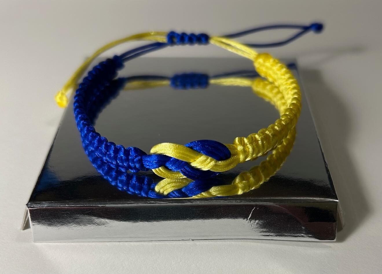 Stand with Ukraine adjustable Bracelet, Blue and yellow bracelet. 90% will donat