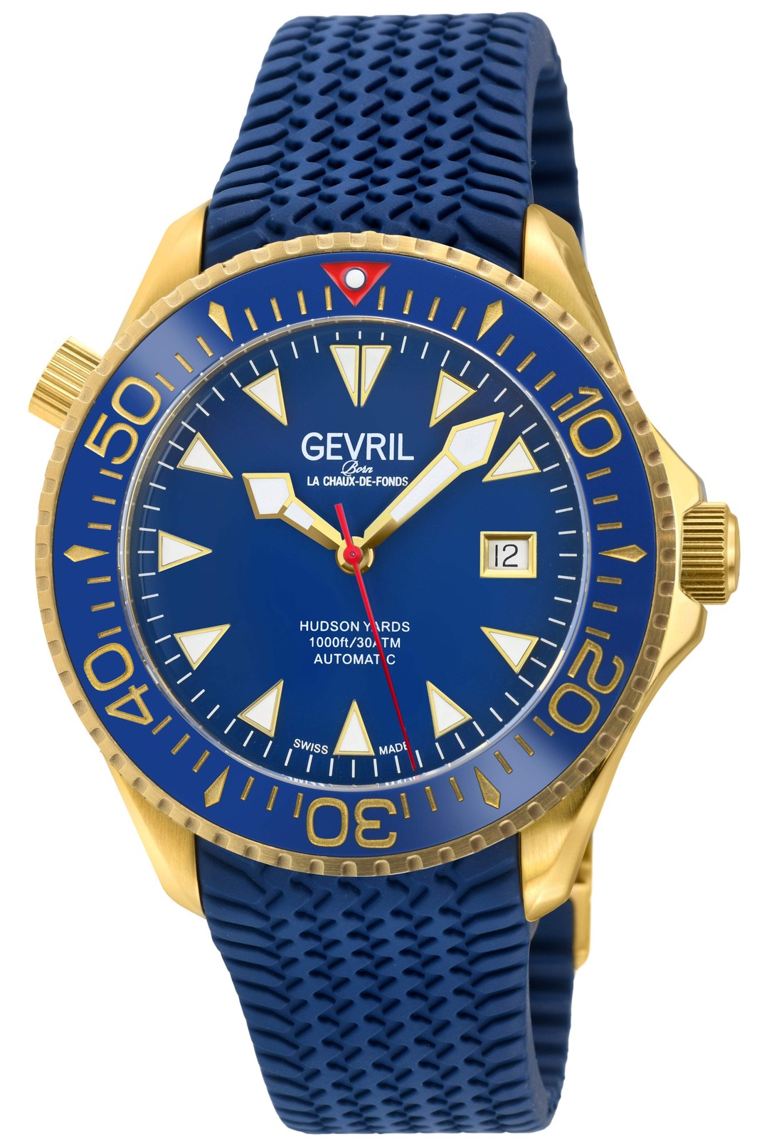 Gevril Hudson Yards – Rubber Stainless Steel 43mm Swiss Automatic Wristwatch 48