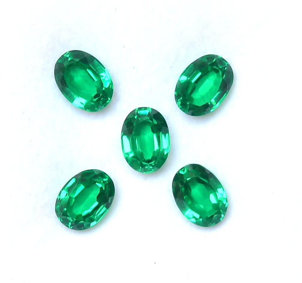 6×4 mm To 12×10 mm Emerald Color Lab Grown Oval Cut 01 Pcs Only Loose Gemstone
