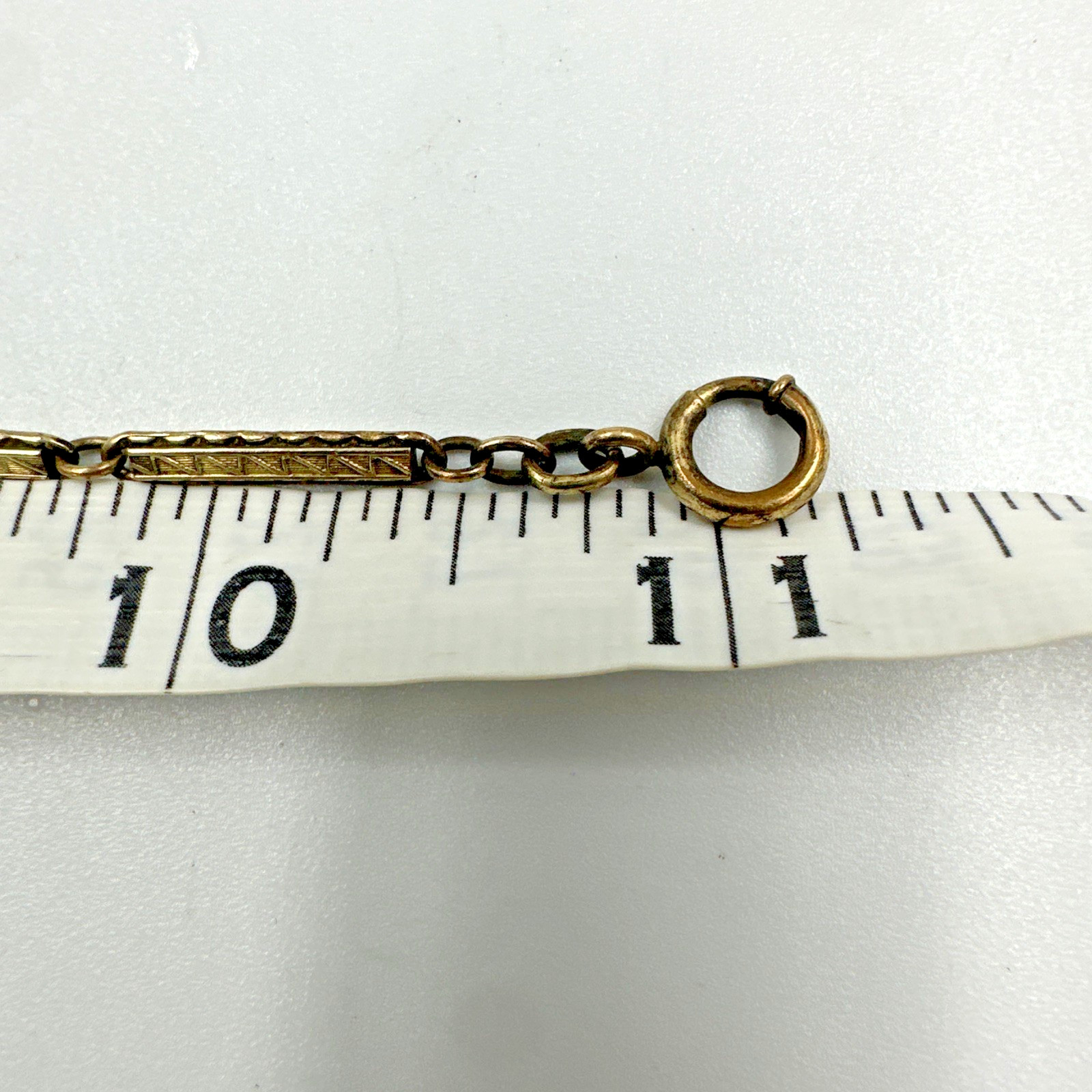 Vtg Henry F. Barrows Art Deco Gold Filled 11″ Bar Link Pocket Watch Chain 8.18g