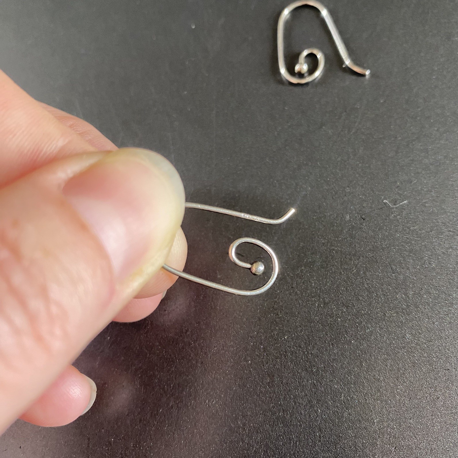Sterling Silver Hoop Earrings 925 Minimalist Swirl ALE Stamp Jewellery Gift