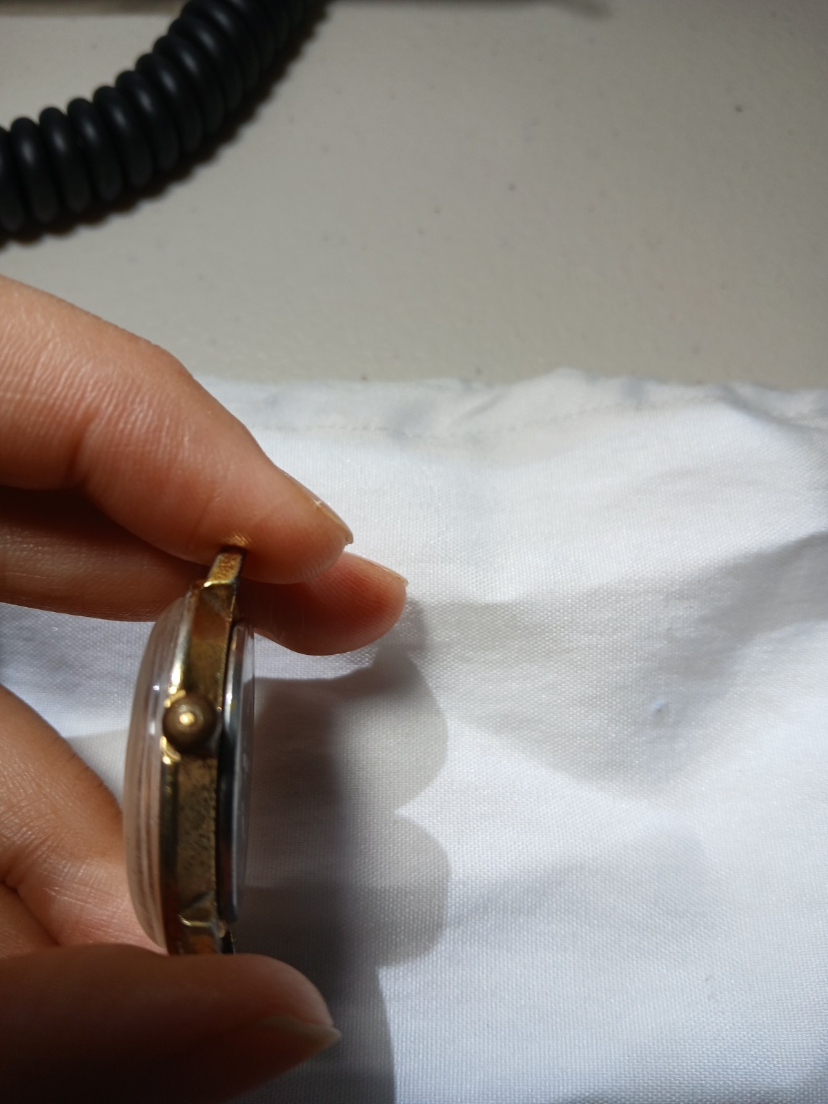 Timex Gold Metal Wristwatch Non-Numeric Hour Marks For Parts