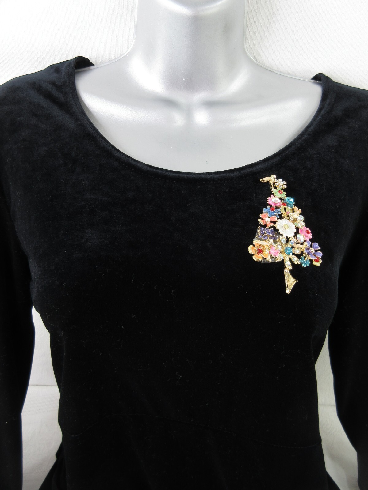 Victorian Tree Brooch Pin Rhinestone Floral Fairy Romantic 3.75in Luxurious Big