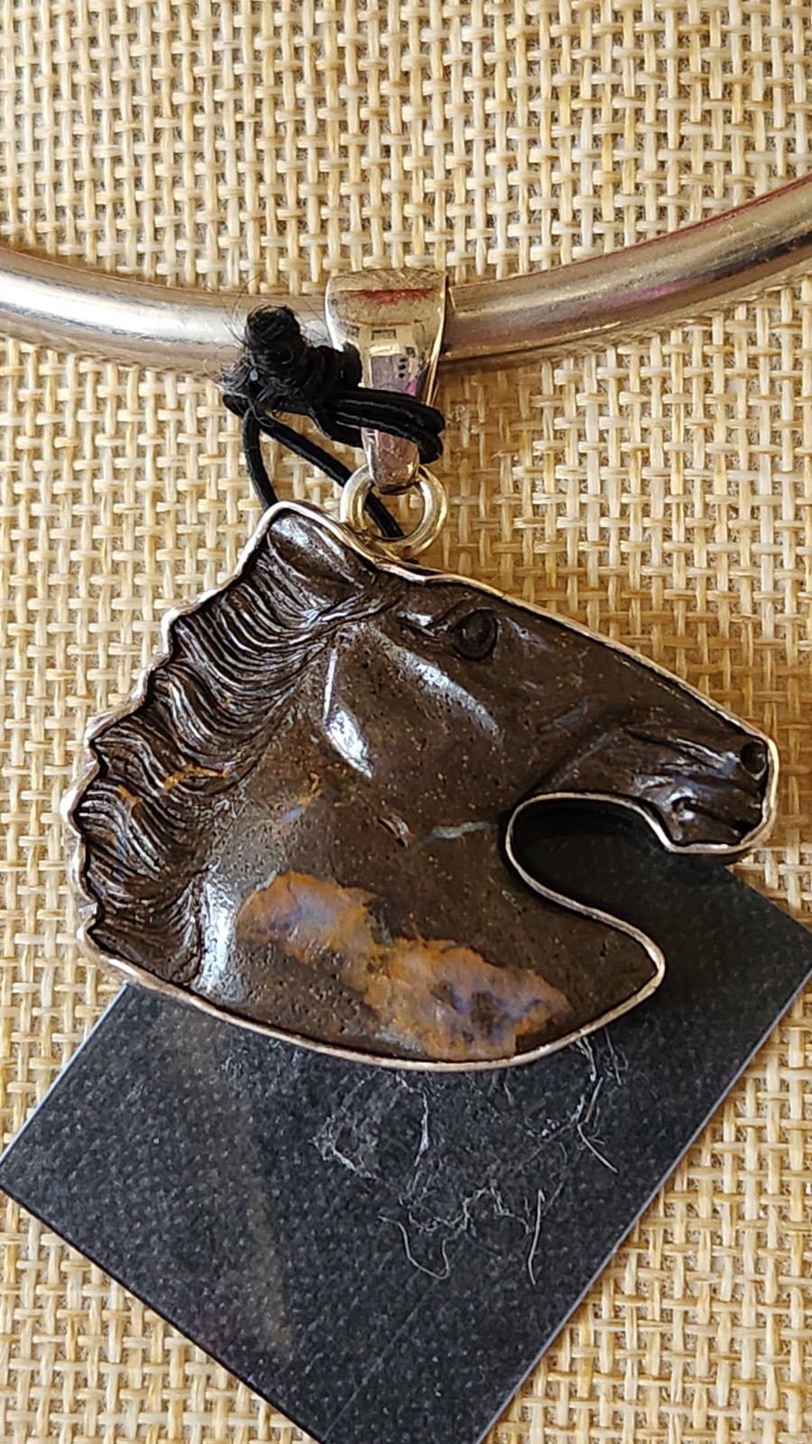 Charles Albert Sterling Silver Boulder Opal Horse Pendant 1.80″x1.58″ Gorgeous
