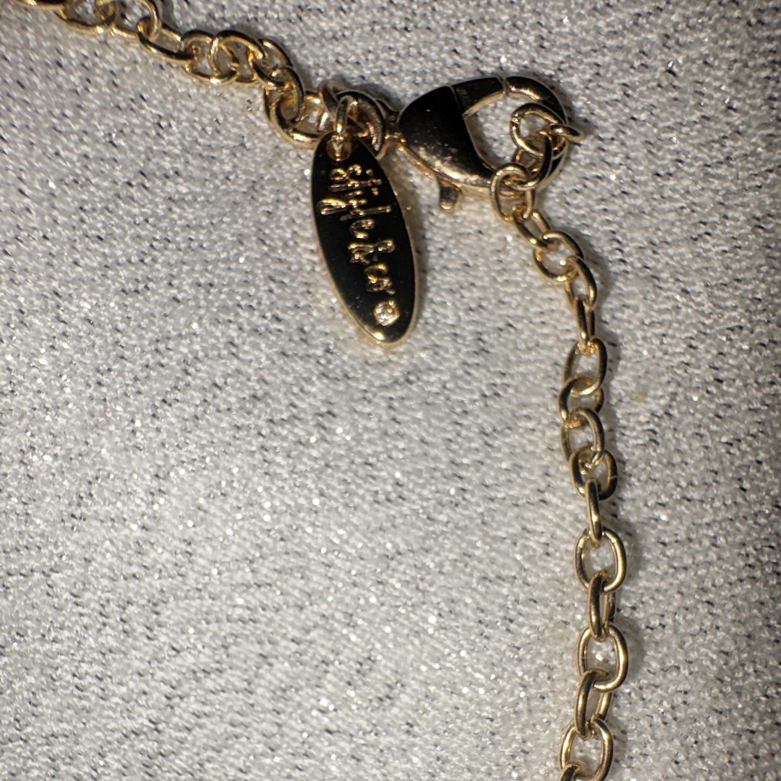Style&co Gold Tone Layered MultiStrand Cable Chain Clear Crystal Necklace Signed