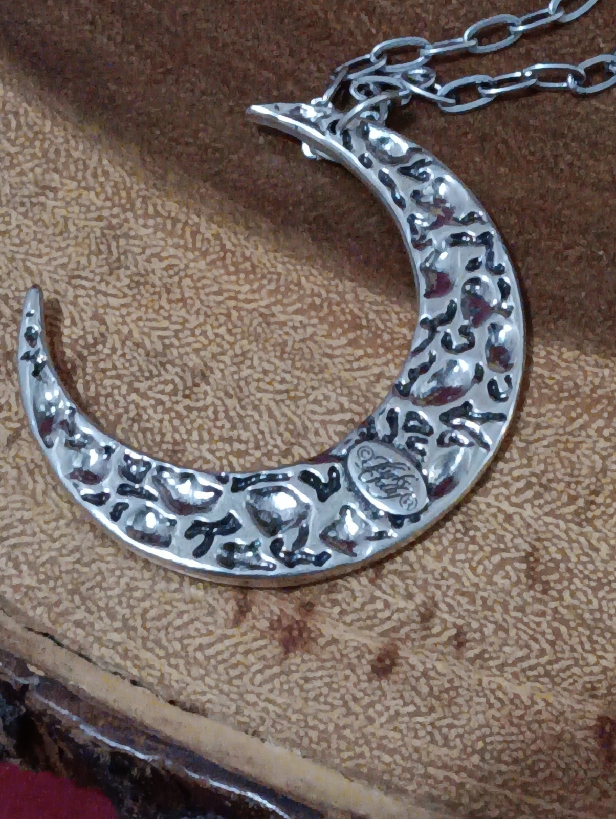 NEW KIRKS FOLLY SILVERTONE CRESCENT MOON CHARM NECKLACE SWAROVSKI CRYSTALS