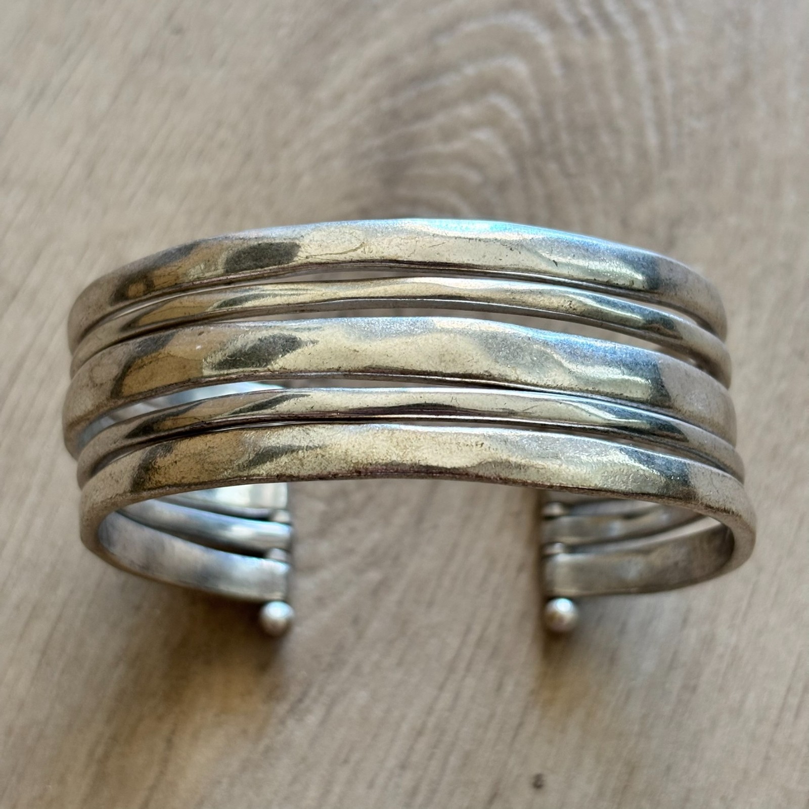 Lucky Brand Silver Toned Cuff Bracelet Women’s Slip-On Multi-Row