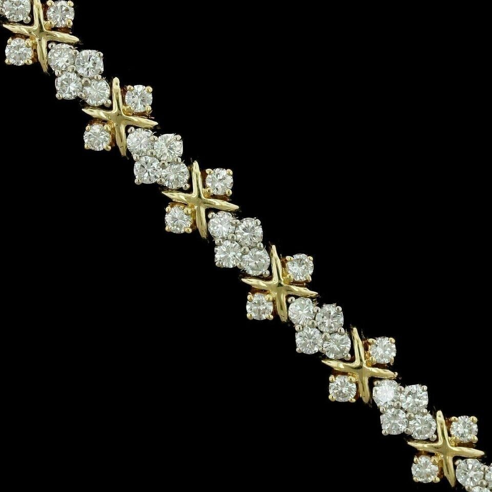 14K Yellow Gold Plated 6.50 Ct Created Round Cut Diamond Women’s Tennis Bracelet