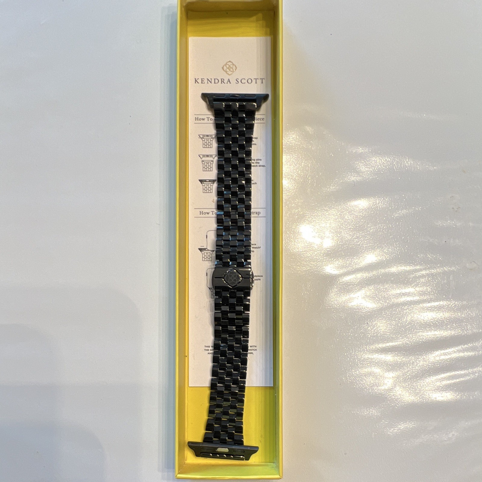 New: Kendra Scott Alex 5-Link Metal Bracelet Band Black for Apple Watch 38/40/41