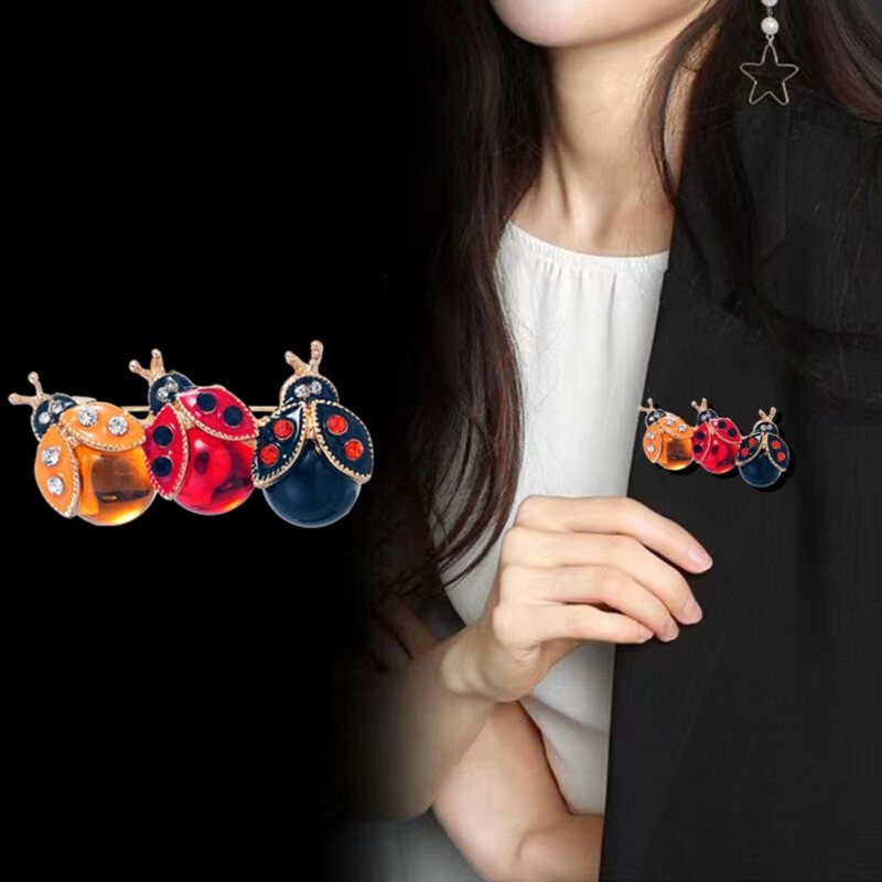 Stylish Lightweight Zinc Alloy Ladybugs Brooch Set For Fashion Accessories Gift