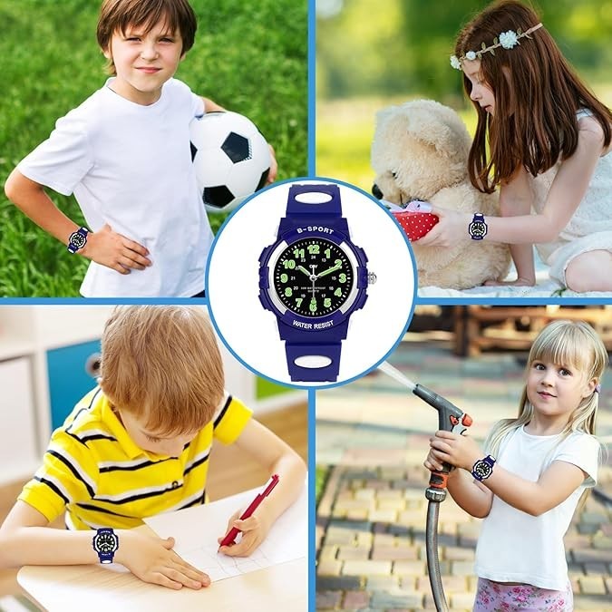 “Kid’S Analog Watch for Boys and Girls, 5ATM/50M Waterproof Quartz Children’S Wa