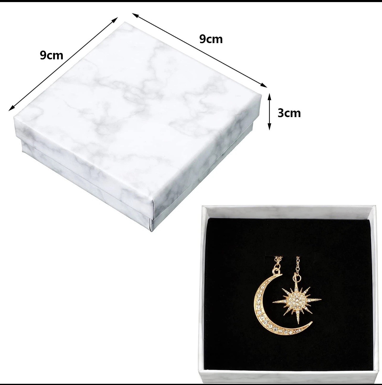 10 Pcs Marble Jewelry Gift Boxes Cardboard Bracelet Box 9cmx9cmx3cm