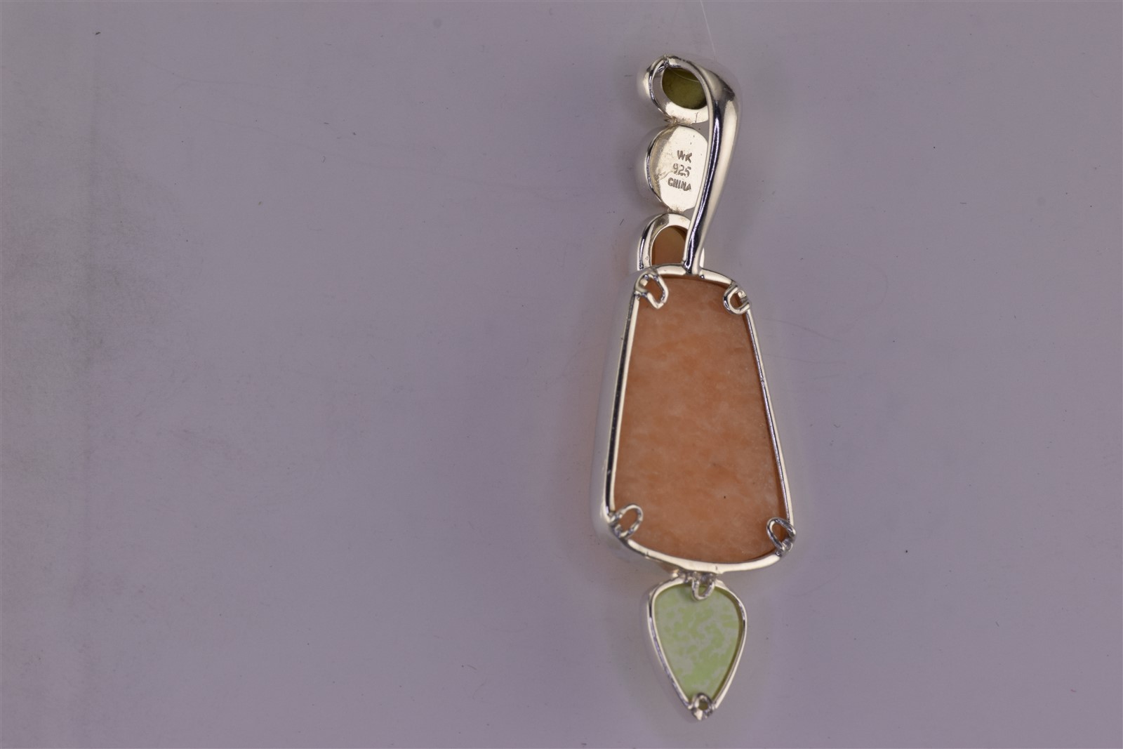 Whitney Kelley Sterling Silver 61mm x 20mm Jasper Agate Aventurine 925 Pendant