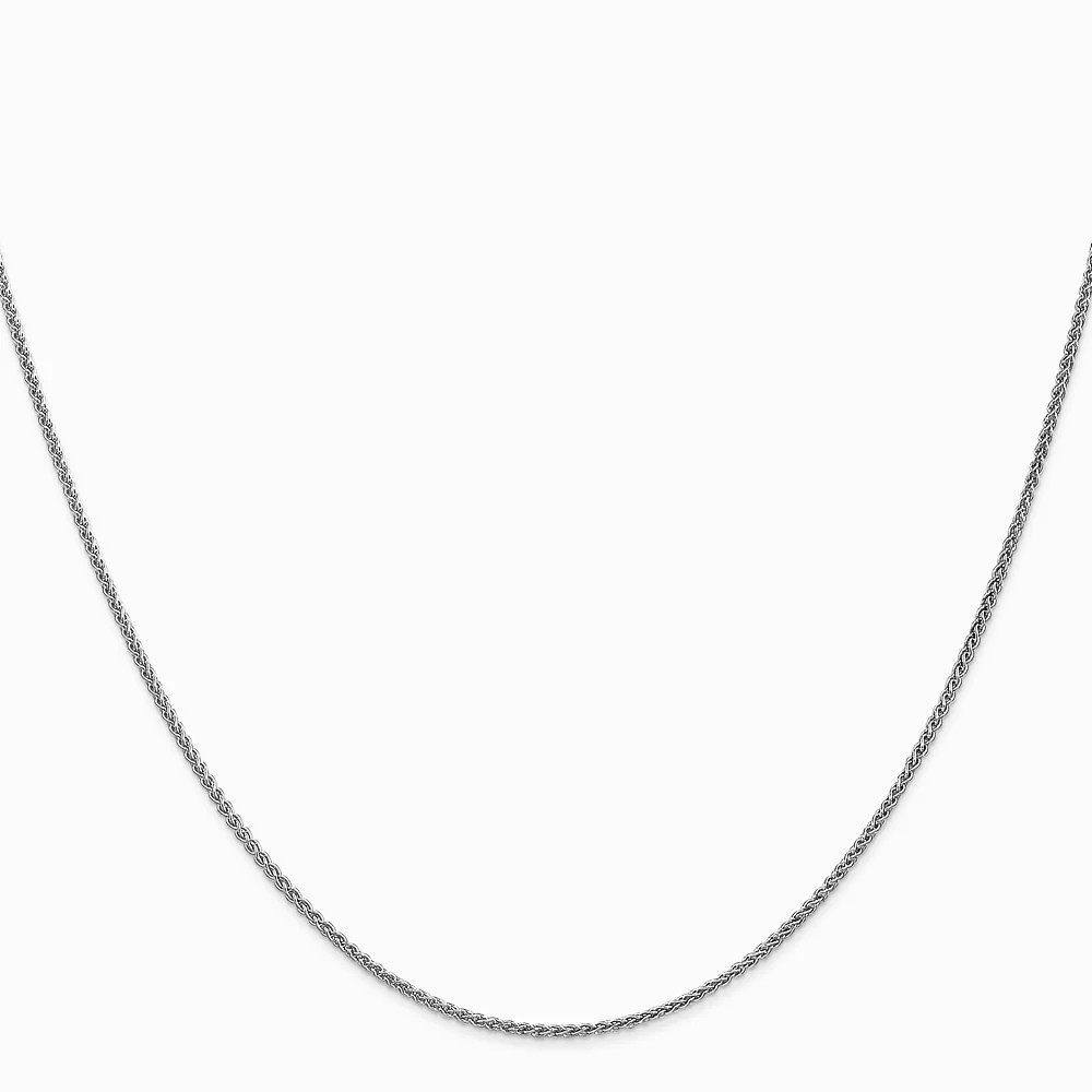 14K White Gold 1.25mm Spiga Chain Necklace 16″-24″