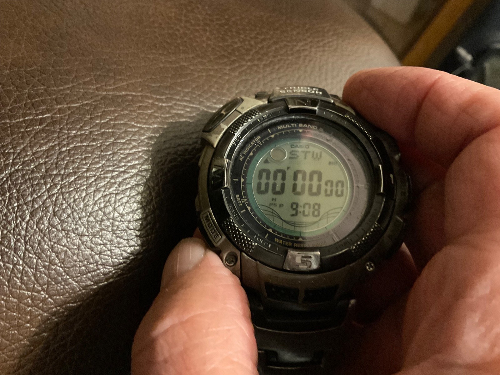 Casio Pathfinder PAW-1500T Solar Muti-Band, Triple Sensor, Tide, Titanium Band