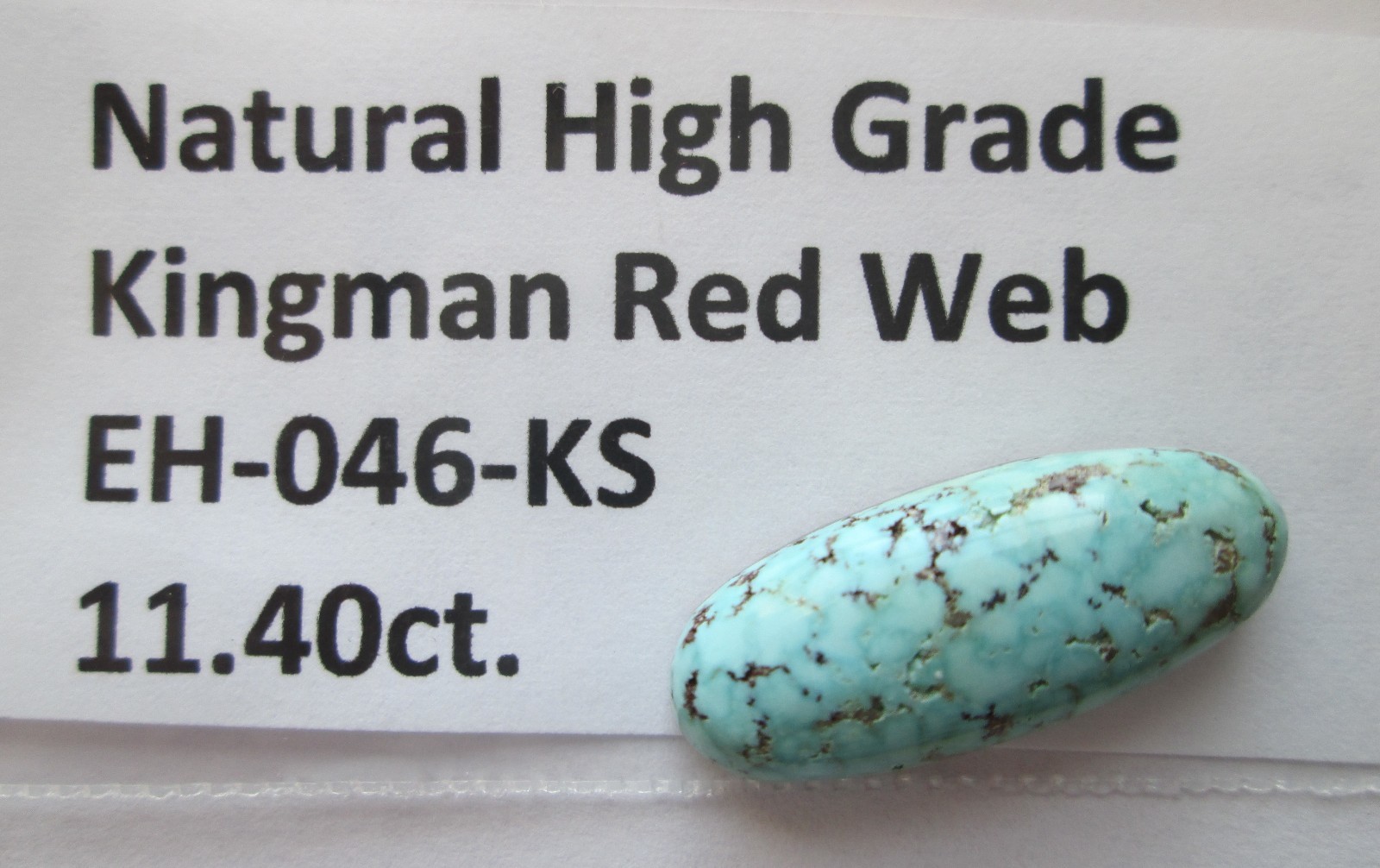 11.40 ct. Natural High Grade Kingman Red Web Turquoise Cabochon Gemstone, EH 046