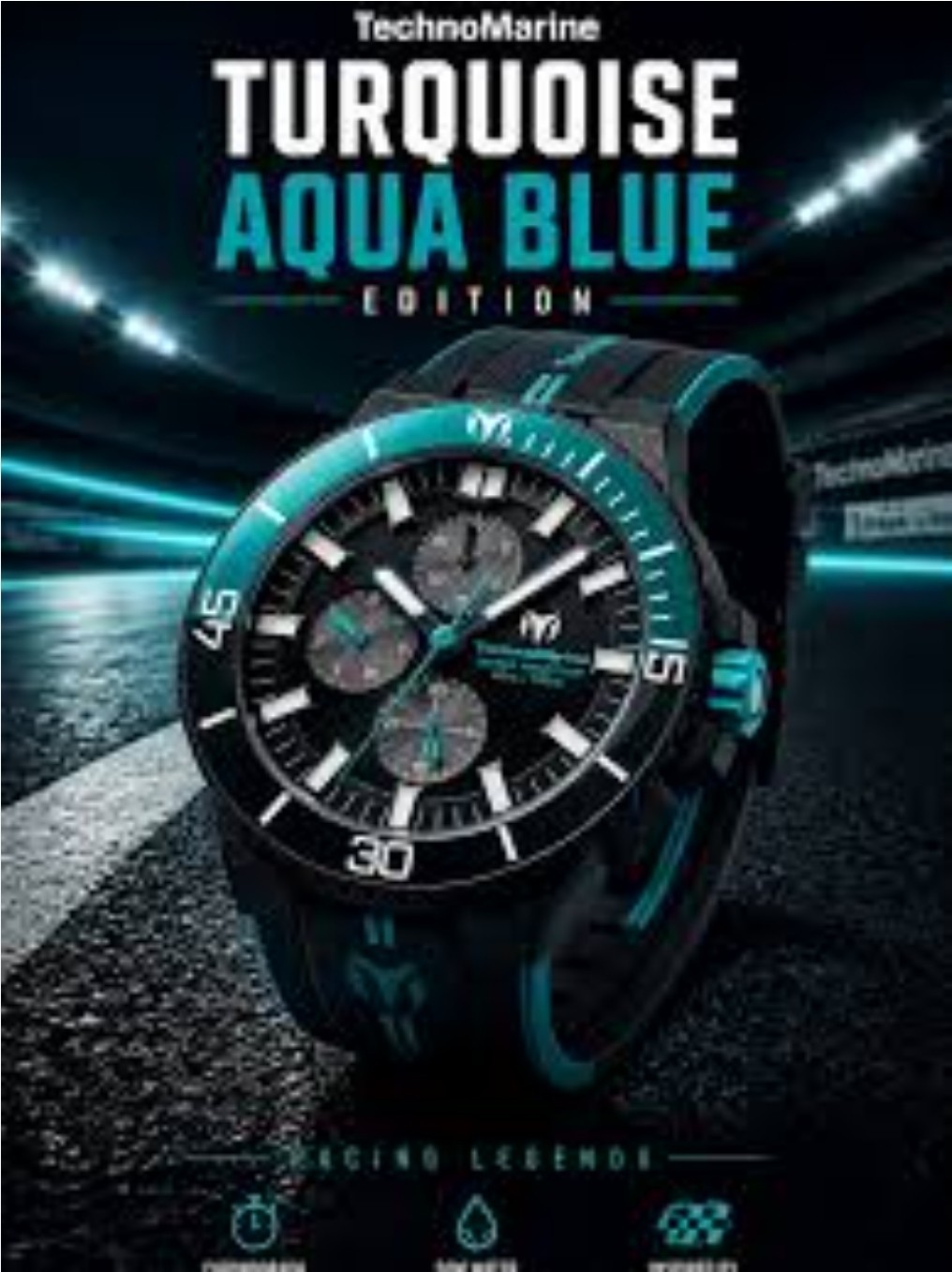 TechnoMarine Racing Legends Men’s 43mm Green Black Mercedes F1 Watch TM-525031