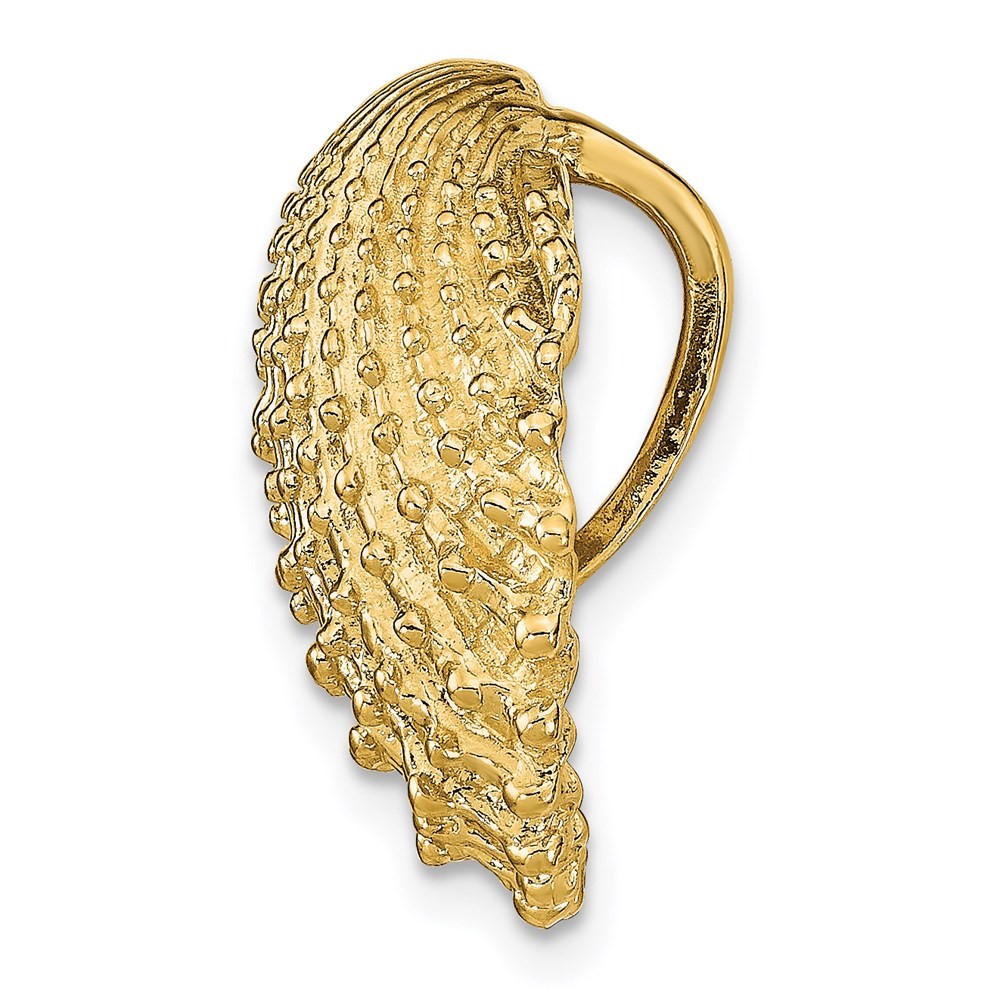 14k Yellow Gold Scallop Shell Slide Pendant for Women 7.83g