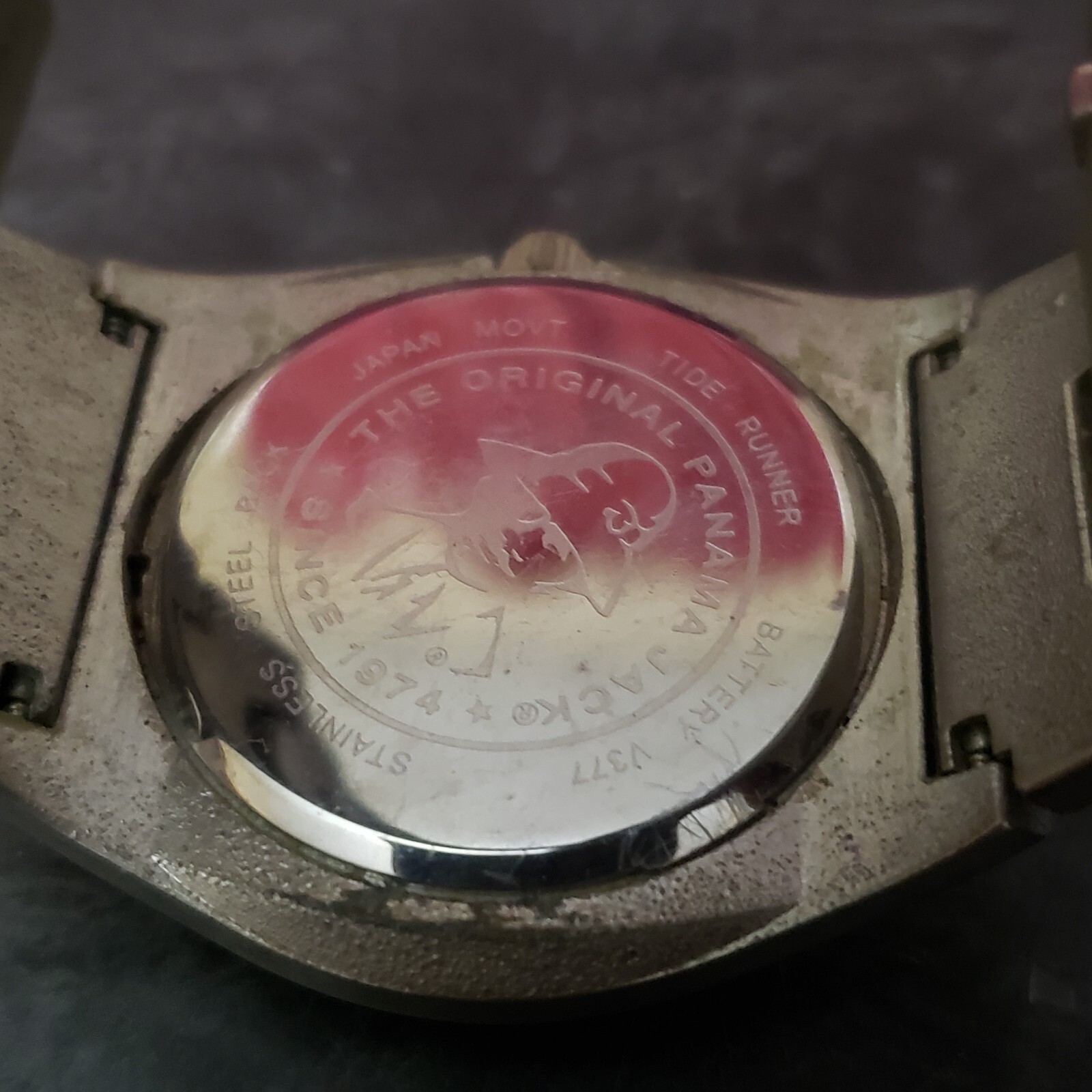 Vintage Panama Jack Tide Runner Wrist Watch Quartz Silver Tone *Battery READ*