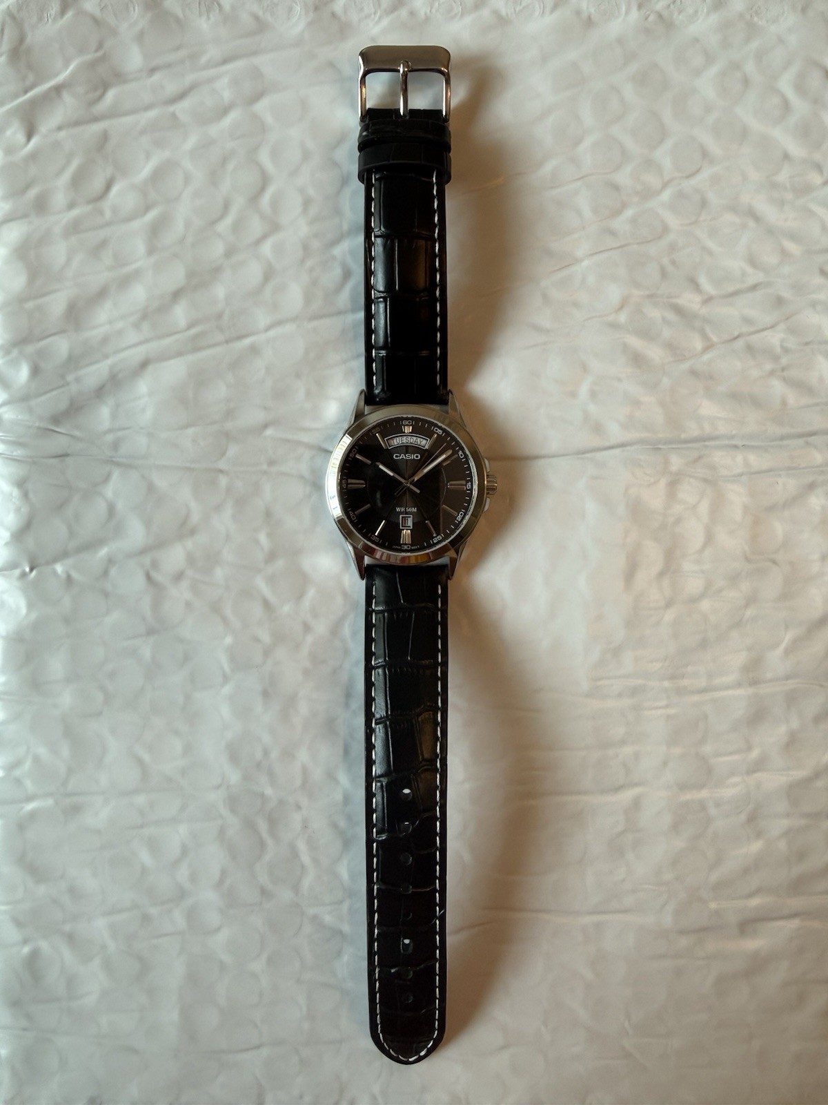 Casio MTP-1381L-1A Men’s Analog Watch – Day & Date – Leather Strap