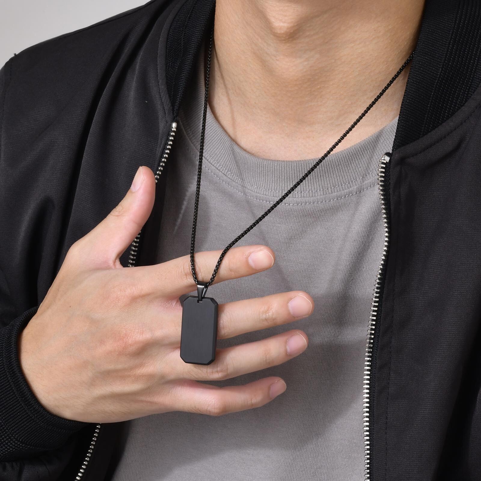 Stainless Steel Brother Dog Tag Necklaces Chain Free Custom Daily Wear Stylish
