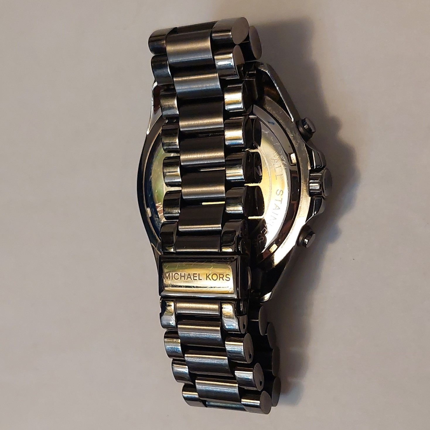 Michael Kors Gunmetal+Rose Gold Stainless Steel Watch MK-8255 – Perfect Working