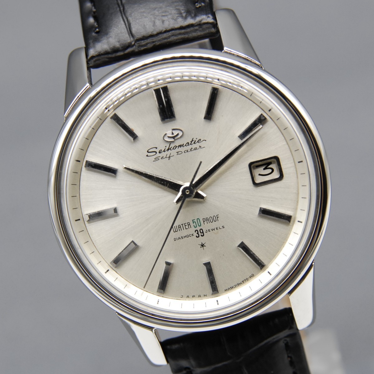Vintage 1963 [N MINT] SEIKO Seikomatic Self Dater J13060 37mm 39 J AT Men Watch