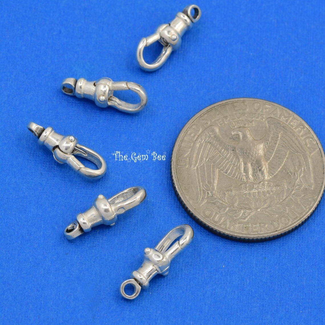 5.3×14.5mm 925 Sterling Silver Swivel Push Lock Dog Clip Chain Lobster Clasp