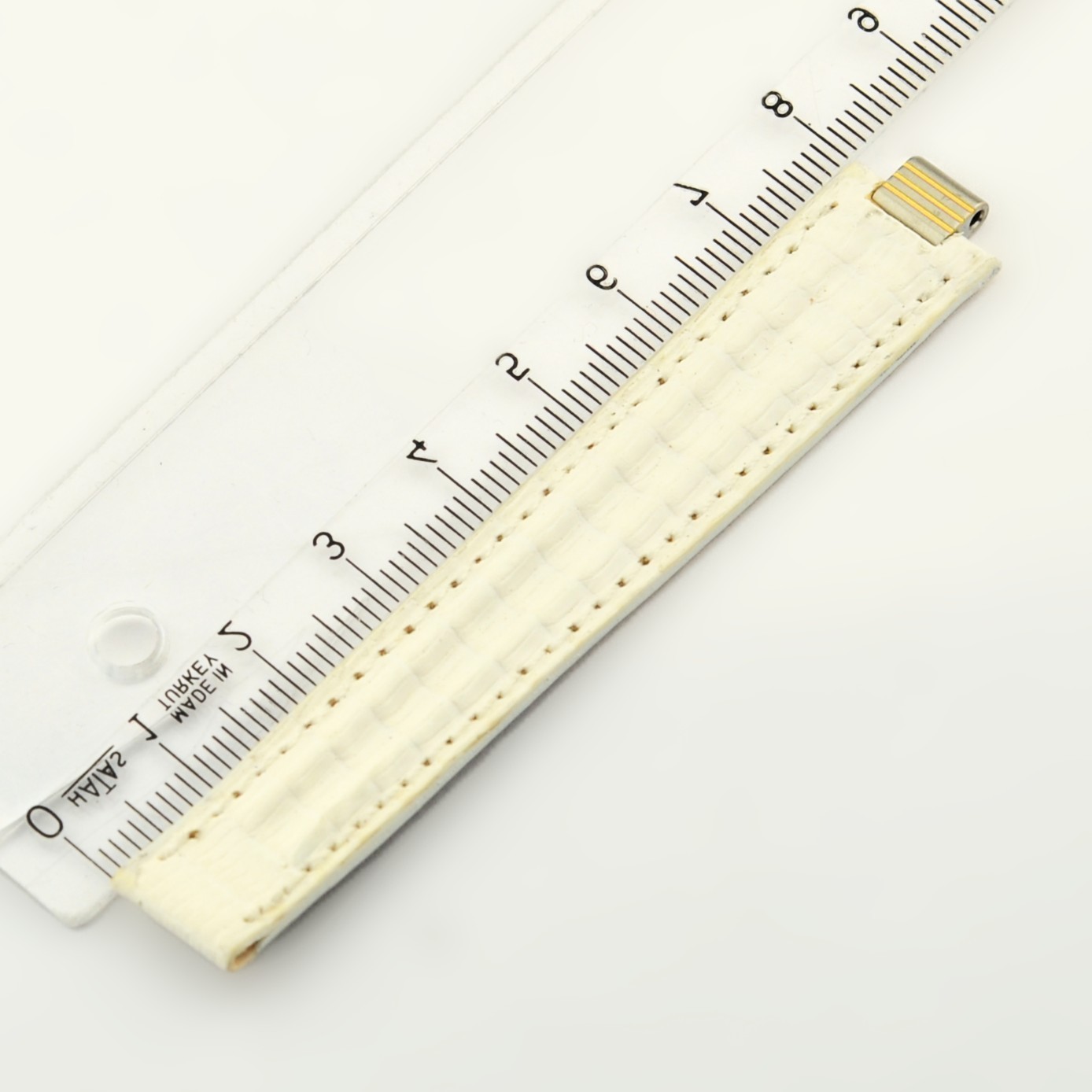 Cartier Paris White Leather Watch Strap 7mm End Link 82mm / 76mm Genuine
