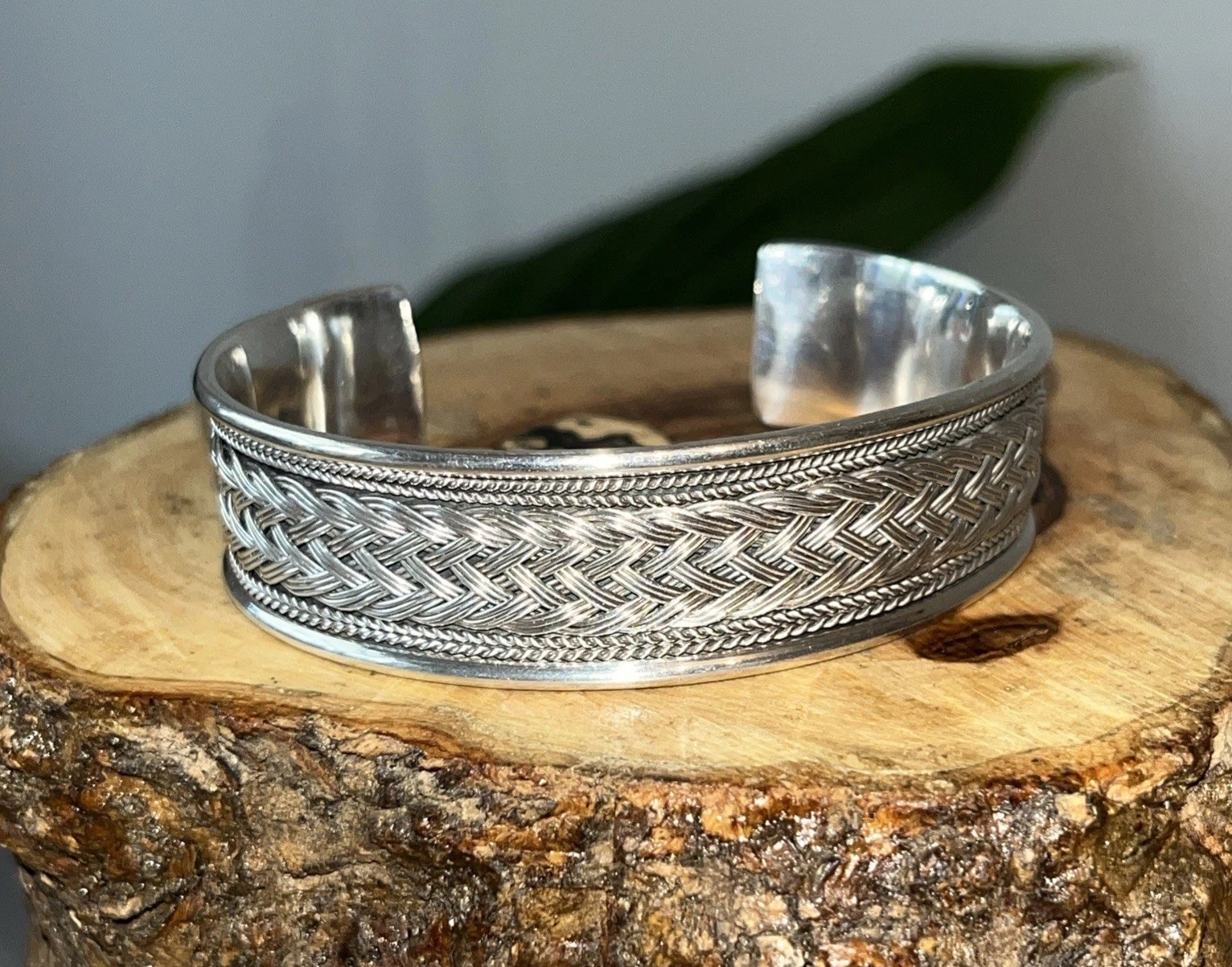 Vintage Sterling Silver 925 Braided Cuff / Bracelet 45 Grams Stamped 925