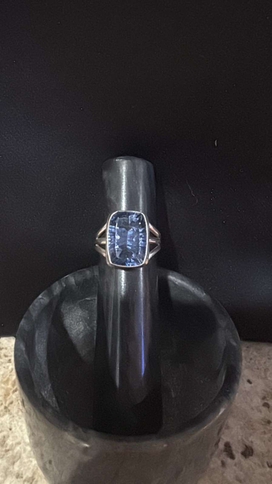 Sterling Silver Fantasy Cut Fluorite Gemstone Ring Size 6
