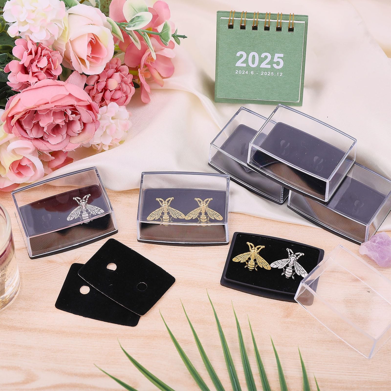 6 Pcs Plastic Cufflinks Box Clear Storage Gift Box Jewelry Display Box Transp…