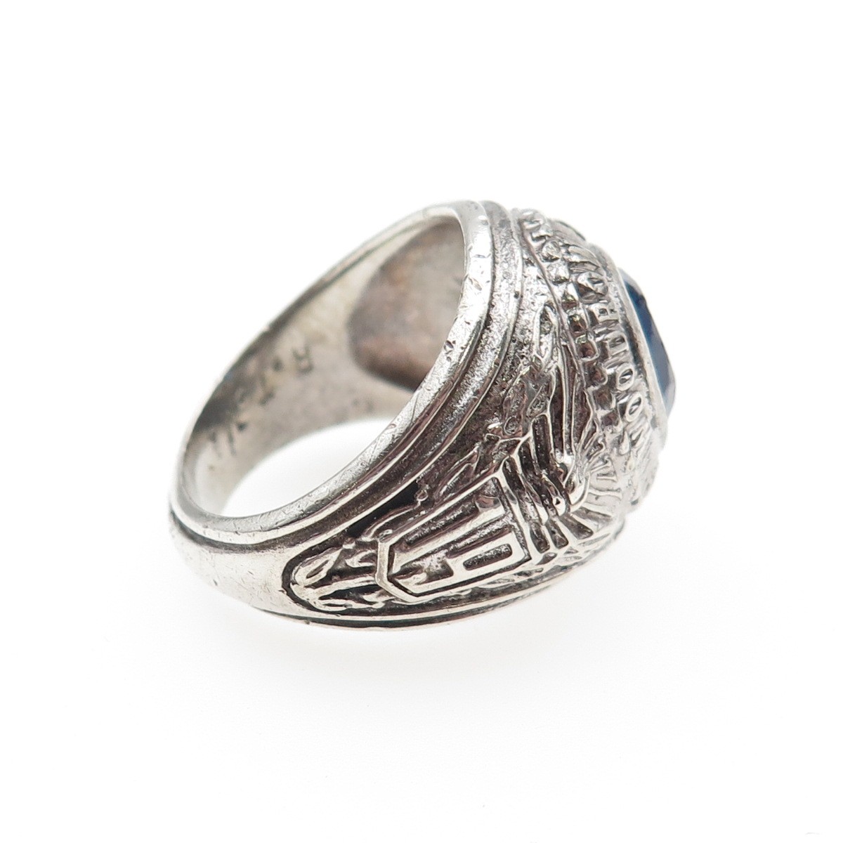 KINNEY 925 Sterling Silver Vintage 1969 C Z Woodrow Wilson School Ring Size 8