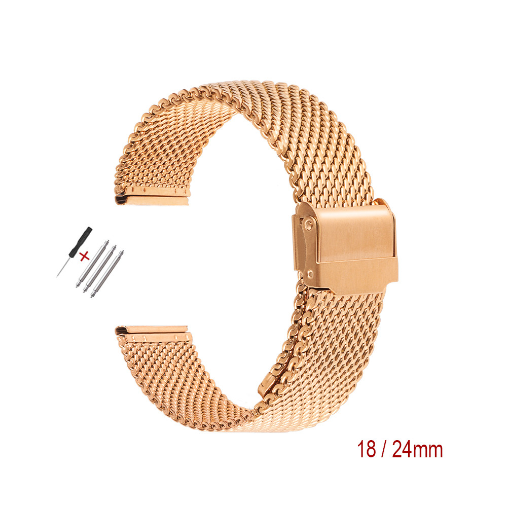 Metal Woven Mesh Watch Strap 18mm 20mm 22mm 24mm 316L Stainless Steel Watch Band