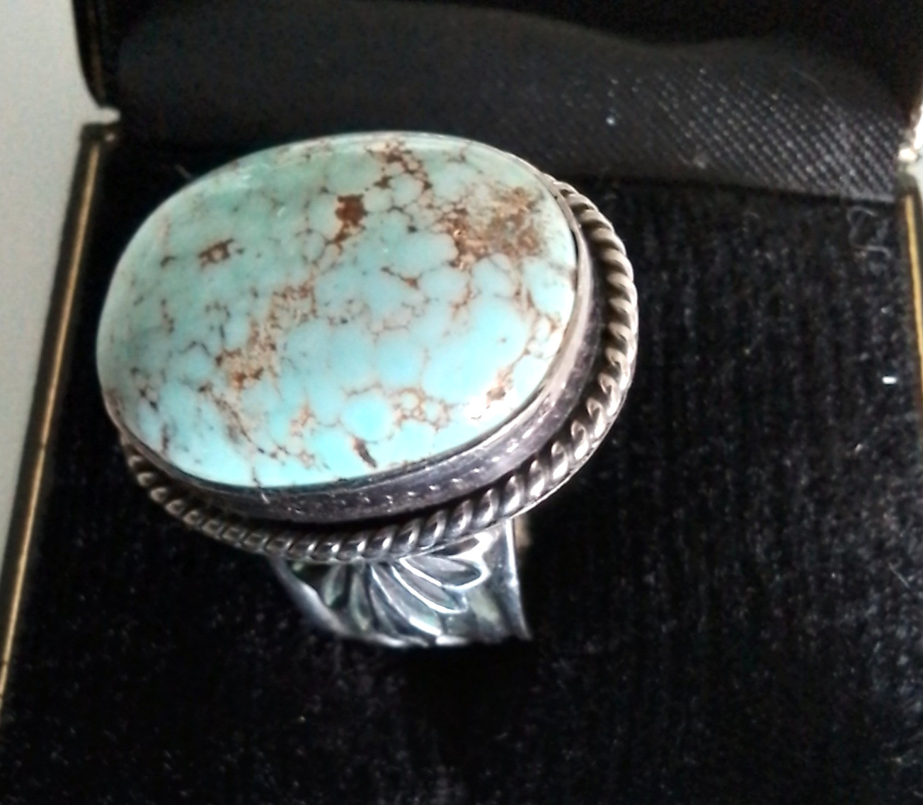 SUNSHINE REEVES Dry Creek Turquoise Sterling Silver Ring Size 11.5 Navajo