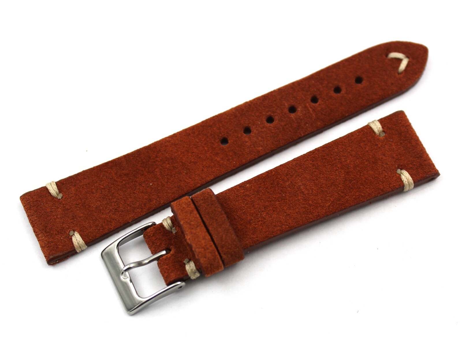 Watch Band Leather Suede Brown Various Sizes Made Italy Top Quality