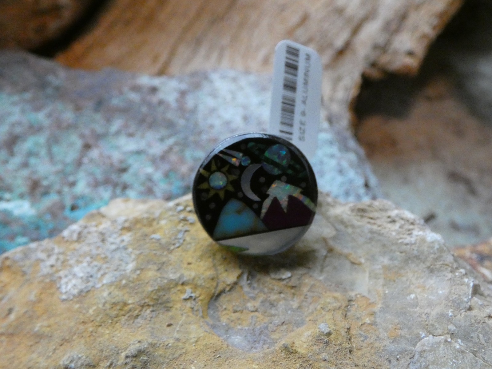 Mountian Tops Galaxy Gemstone Aluminum Sterling Silver Alloy Size 9 Ring AR91