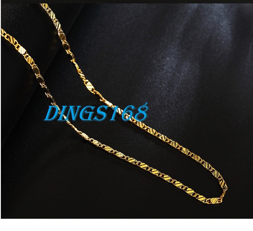 Genuine 18K Gold Filled Tarnish-Resistant 2.2mm 26 inch Flat Necklace Chain F038