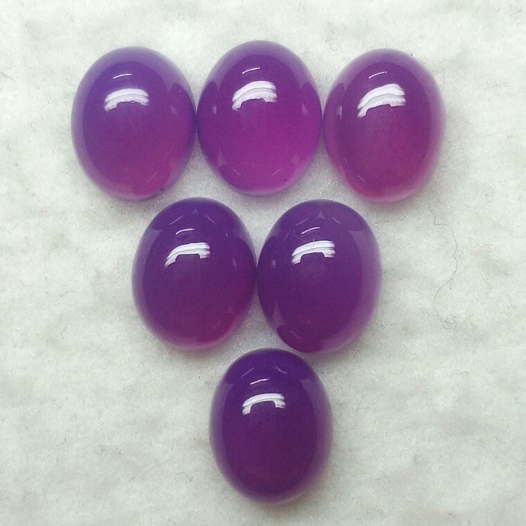 Natural Purple Chalcedony Oval Cabochon Size 10x12mm Chalcedony Loose Gemstone