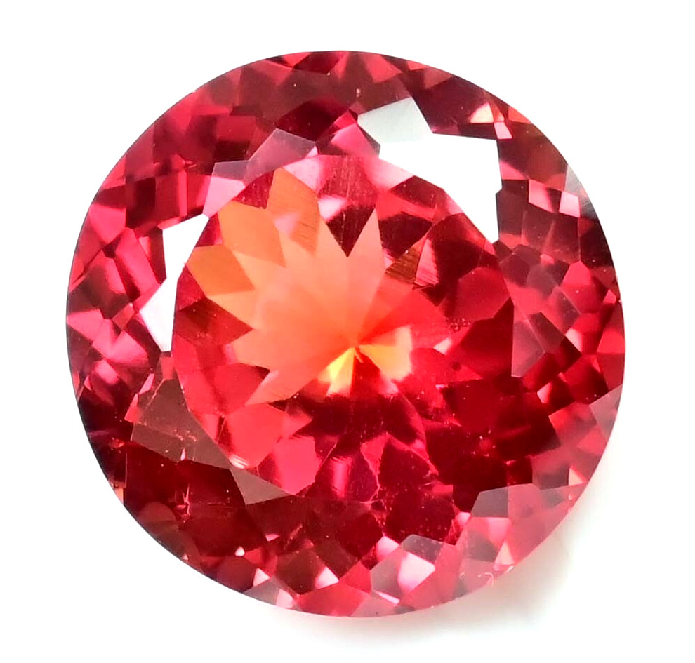 Flawless Natural imperial Topaz 17.70 Ct Round AGL Certified Rare Loose Gemstone