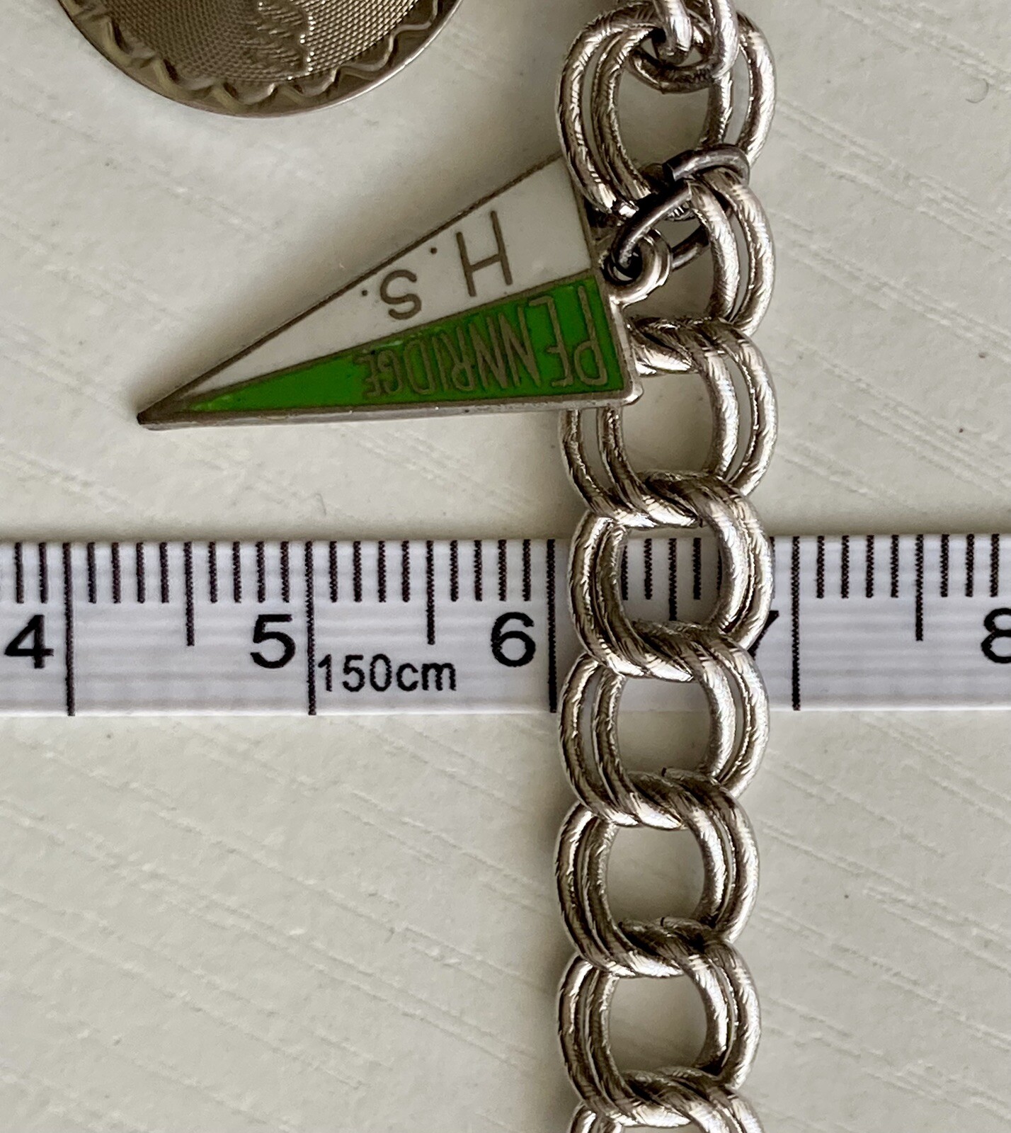Vintage MONET Silver Tone Charm Bracelet With Charms 7” Safety Chain 8mm 20.73g