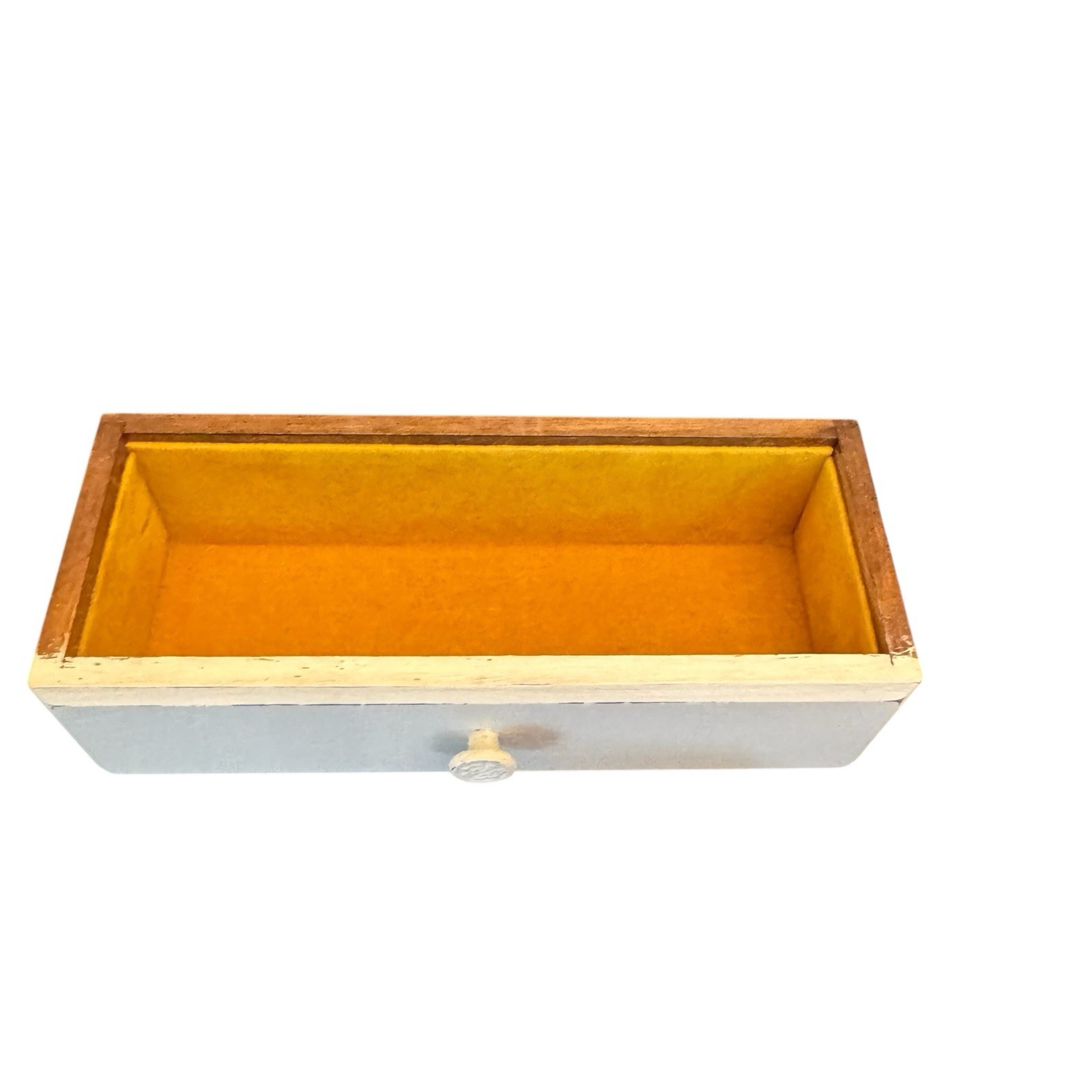 Vintage Musical Jewelry Box Wooden Hand Painted Floral Table Top Chest Organizer