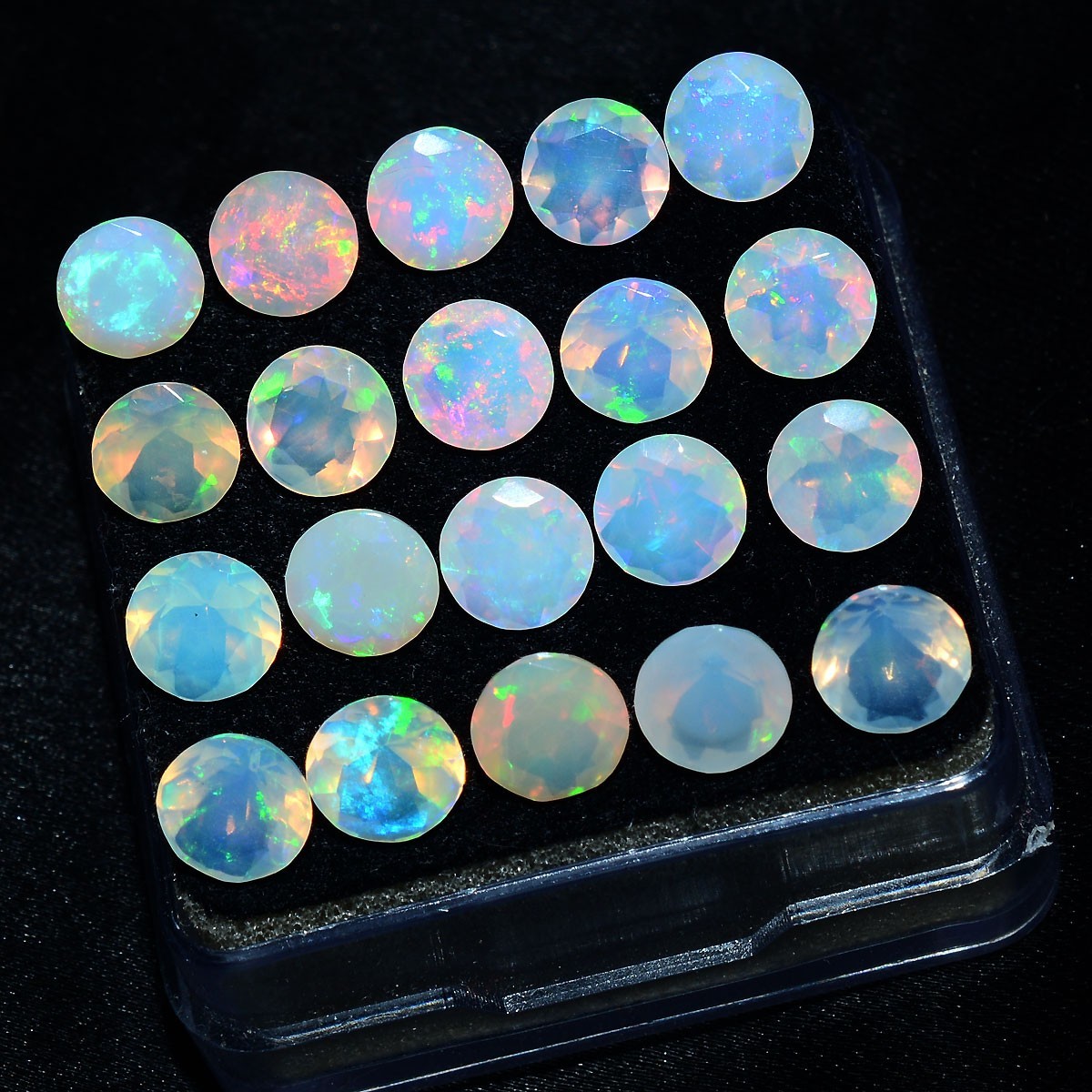 11 Pcs Natural Opal Ethiopian 6mm Top-Grade Round Flashy Colors Loose Gemstones