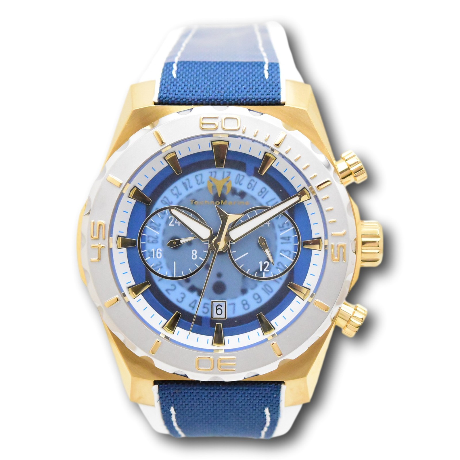 TechnoMarine Reef Shark Men’s Dual Time Dials Anatomic Quartz Watch TM-519007