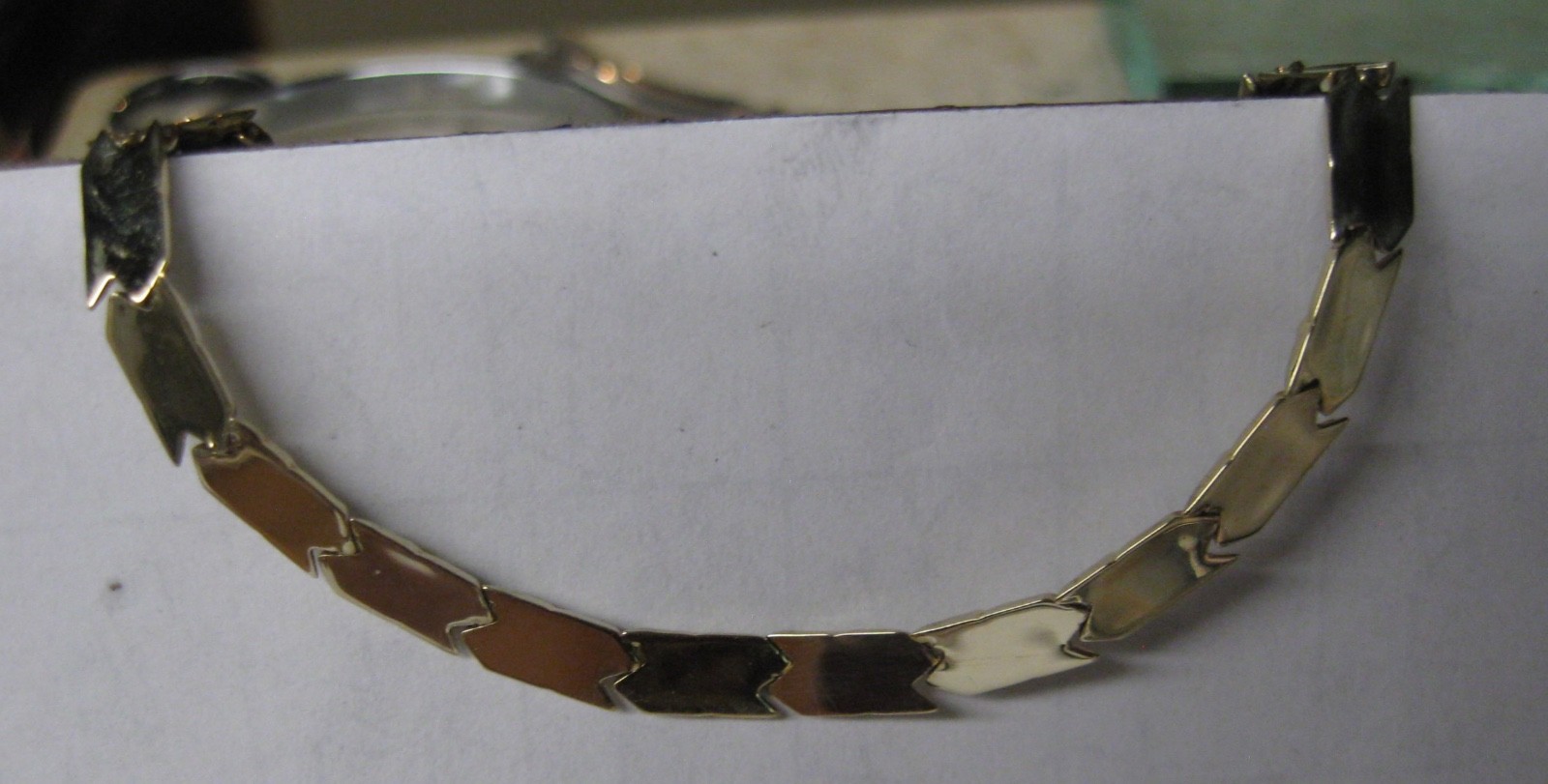 10K SOLID GOLD 7.25″ FANCY CUT 5mm BRACELET 3.6 GRAMS